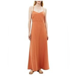 Theory Haranna Linen Blend Maxi Dress in Canyon - Size 8